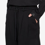 Pleated Shorts Back Pile Black