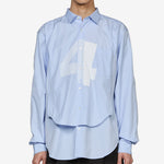 Printed Bib Shirt Blue