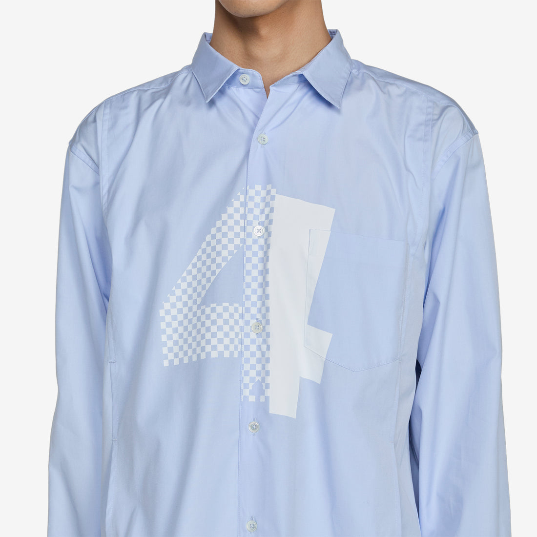 Printed Bib Shirt Blue Shirts