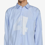 Printed Bib Shirt Blue