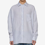 Soffia Longsleeve Round Tencel Shirt White | Navy