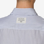 Soffia Longsleeve Round Tencel Shirt White | Navy