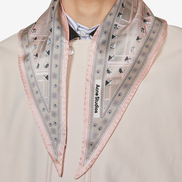 Volta Triangle Check Bandana Pink | Taupe