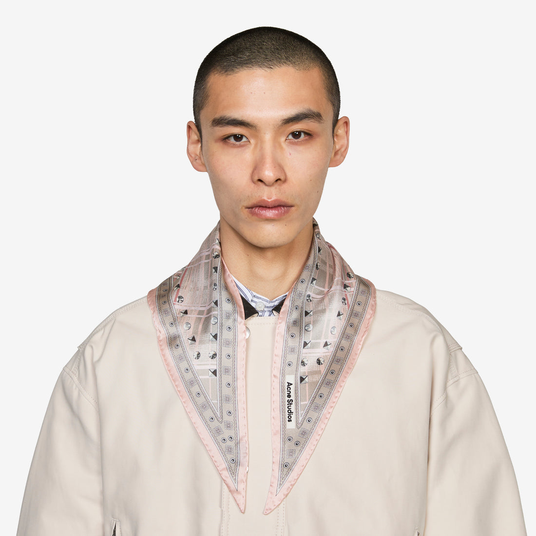Volta Triangle Check Bandana Pink | Taupe Accessories