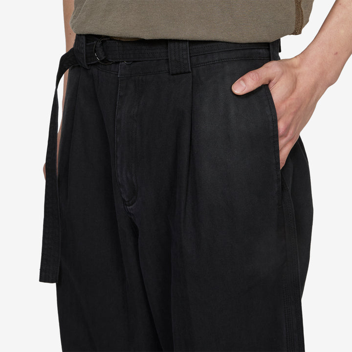 Pleated Work Pant Black Herringbone