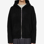 Knit Zip Hood Black