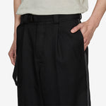 Pleated Work Pant Black | White
