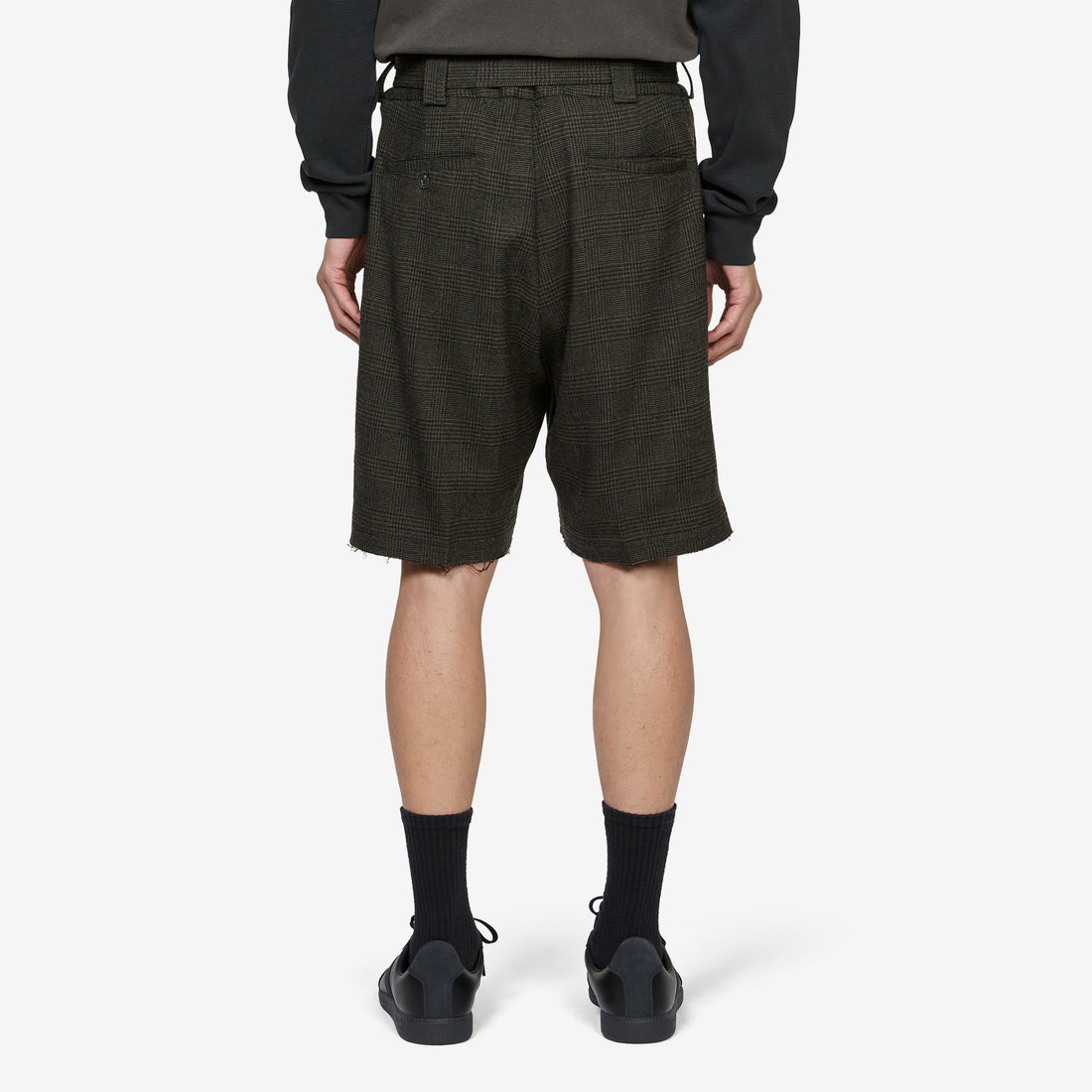 Cut Short Green | Black Plaid Shorts