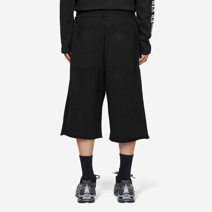 Pleated Shorts Back Pile Black