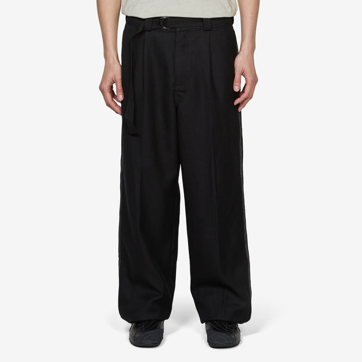 Pleated Work Pant Black | White Front