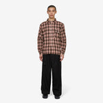 Longsleeve Pocket Shirt Brown Red Check