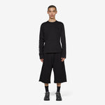 Pleated Shorts Back Pile Black