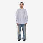 Soffia Longsleeve Round Tencel Shirt White | Navy