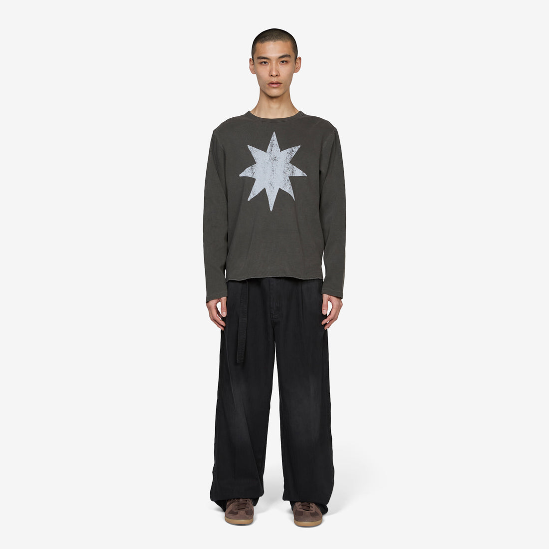 Star Drive Waffle Longsleeve Charcoal Tees