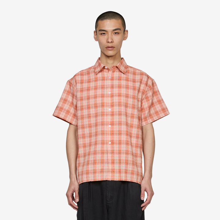 Hold Shirt Orange Check Front
