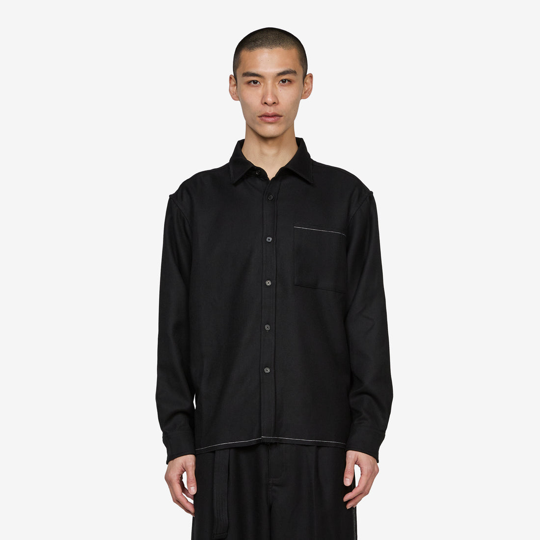 Hold Longsleeve Pocket Shirt Black | White Shirts