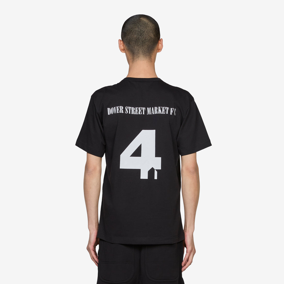 Football Back Print Short Sleeve T-Shirt Black Tees
