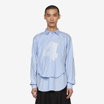Printed Bib Shirt Blue