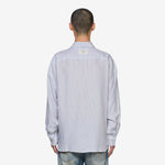 Soffia Longsleeve Round Tencel Shirt White | Navy