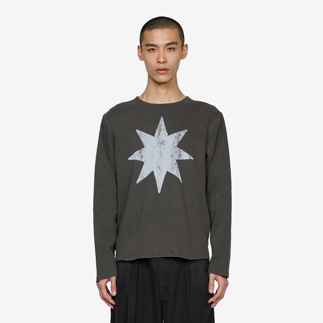 Star Drive Waffle Longsleeve Charcoal Tees