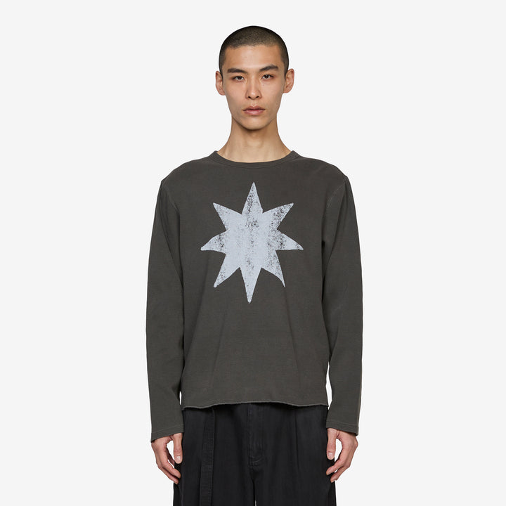 Star Drive Waffle Longsleeve Charcoal Front