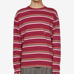 Stripe Longsleeve Pocket T-Shirt 650 Burgundy