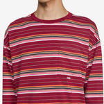 Stripe Longsleeve Pocket T-Shirt 650 Burgundy