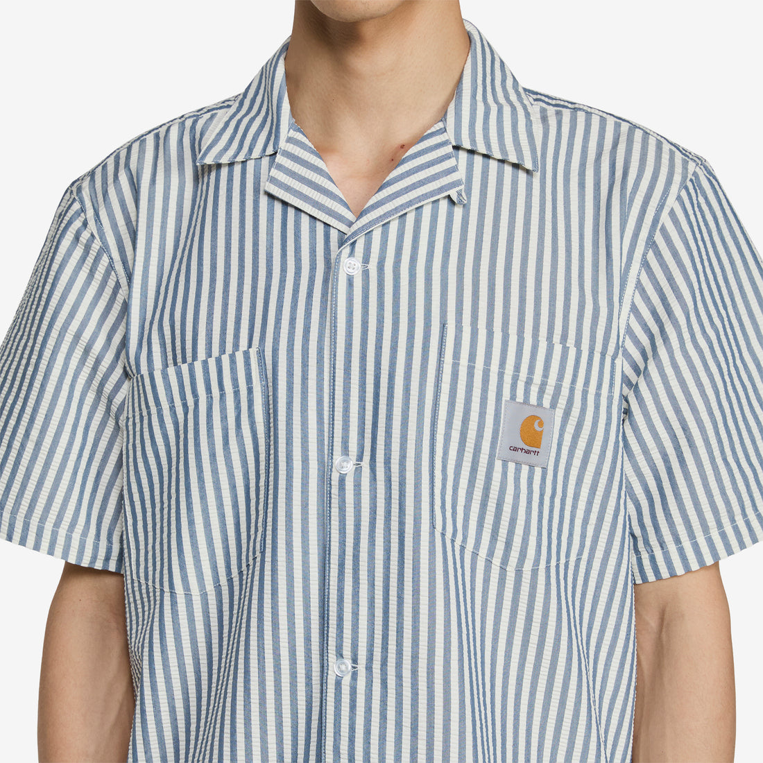 Leavel Shirt Leavel Stripe Blue River | Wax Shirts