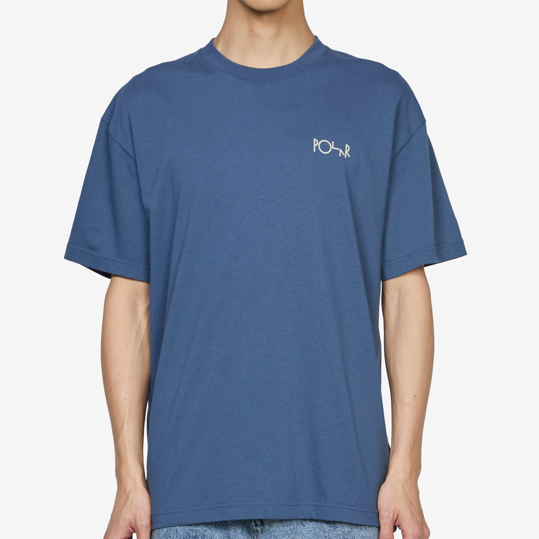 Contrast Stroke Logo T-Shirt Grey Blue Tees