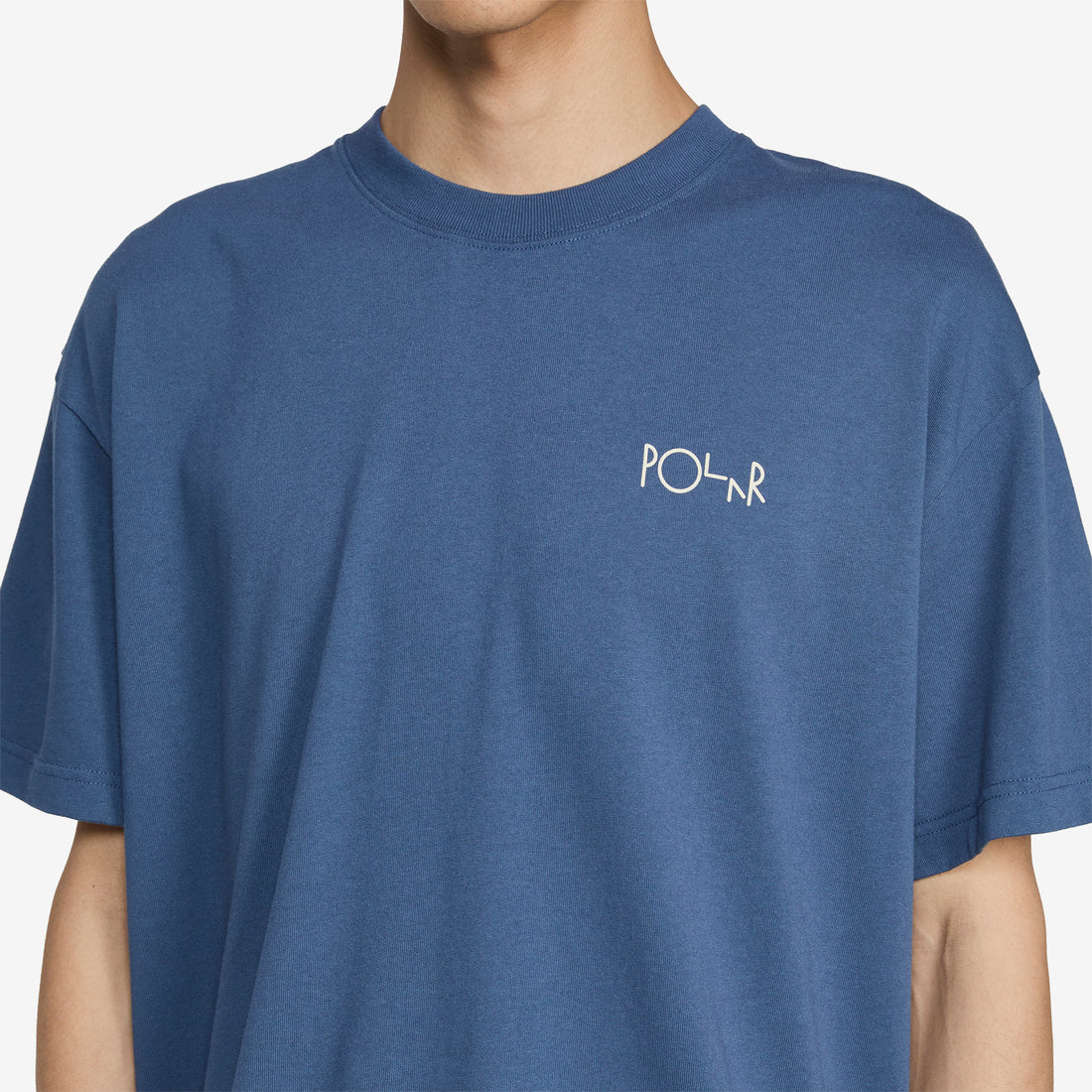 Contrast Stroke Logo T-Shirt Grey Blue Tees