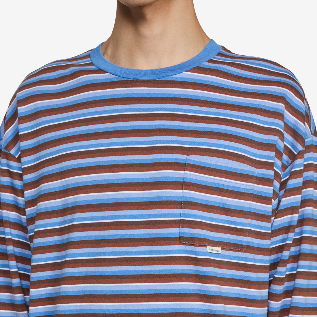 Stripe Longsleeve Pocket T-Shirt 210 Blue Tees