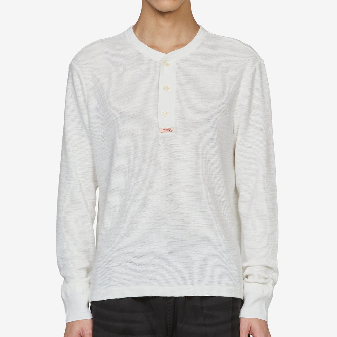 Textured Waffle-Knit Henley Shirt Nevis Jumpers