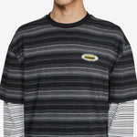 Double Layer Striped T-Shirt Black