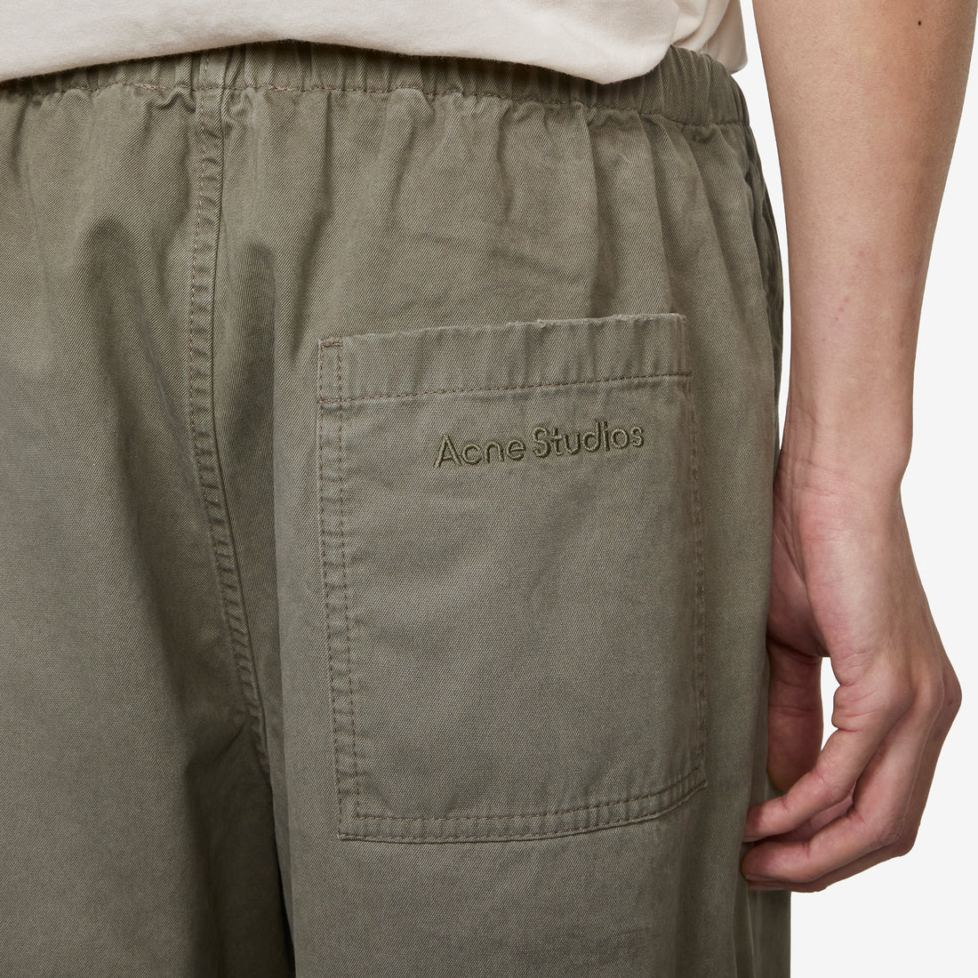 Plott Peached Light Cotton Twill Trouser Dusty Green Pants
