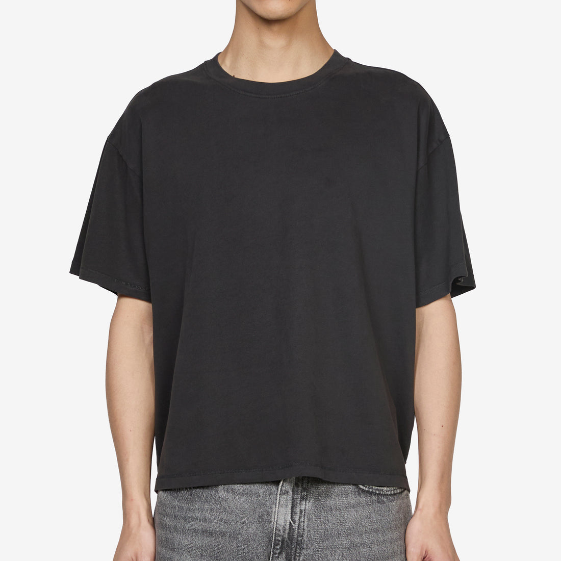 Boxy T-Shirt Garment Dye Jet Black Tees