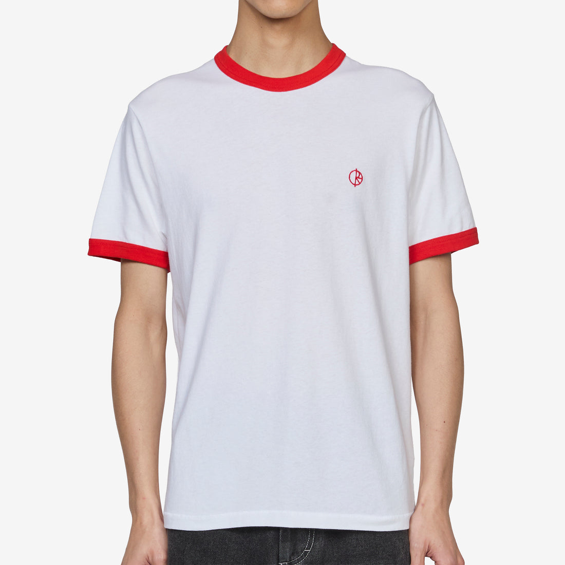Ringer T-Shirt White | Red Tees