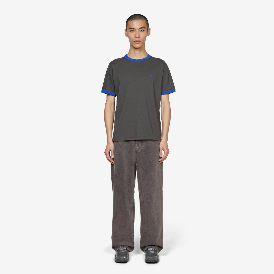 Ringer T-Shirt Dirty Black | Egyptian Blue Tees