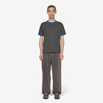 Ringer T-Shirt Dirty Black | Egyptian Blue