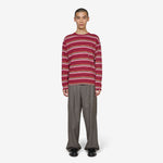 Stripe Longsleeve Pocket T-Shirt 650 Burgundy