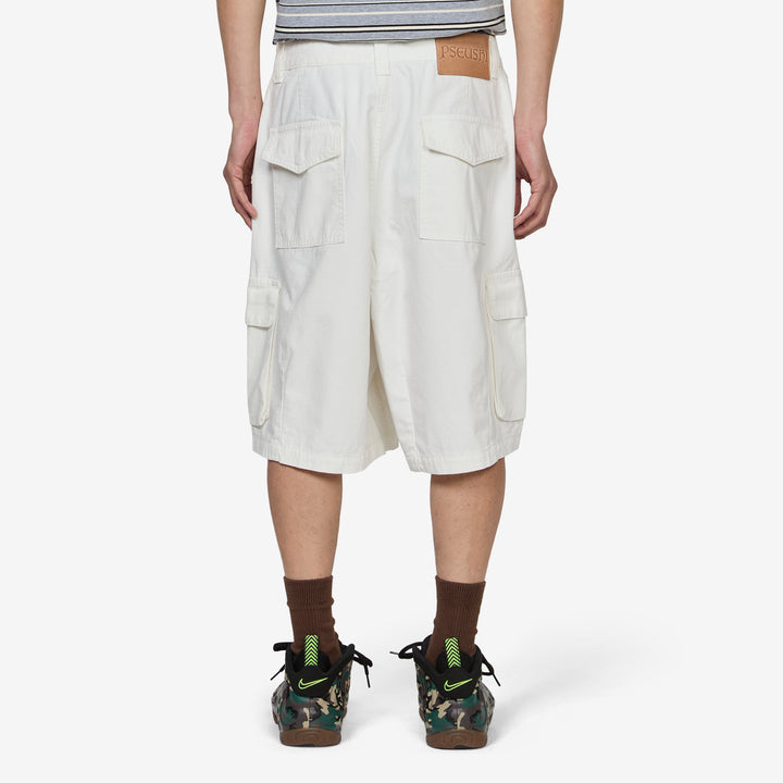 Cotton Ripstop Cargo Shorts Vintage White