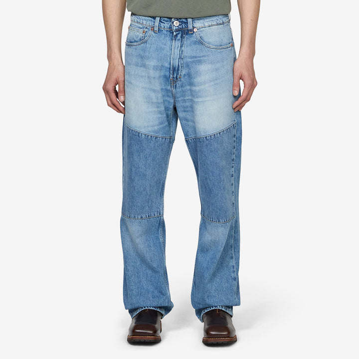 Third Cut Jeans Patched Saddle Repair Wash Front