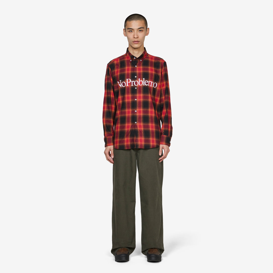 No Problemo Plaid Longsleeve Shirt Red Shirts