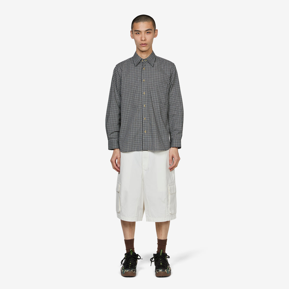 Longsleeve Black Plaid Shirt Black | White Shirts