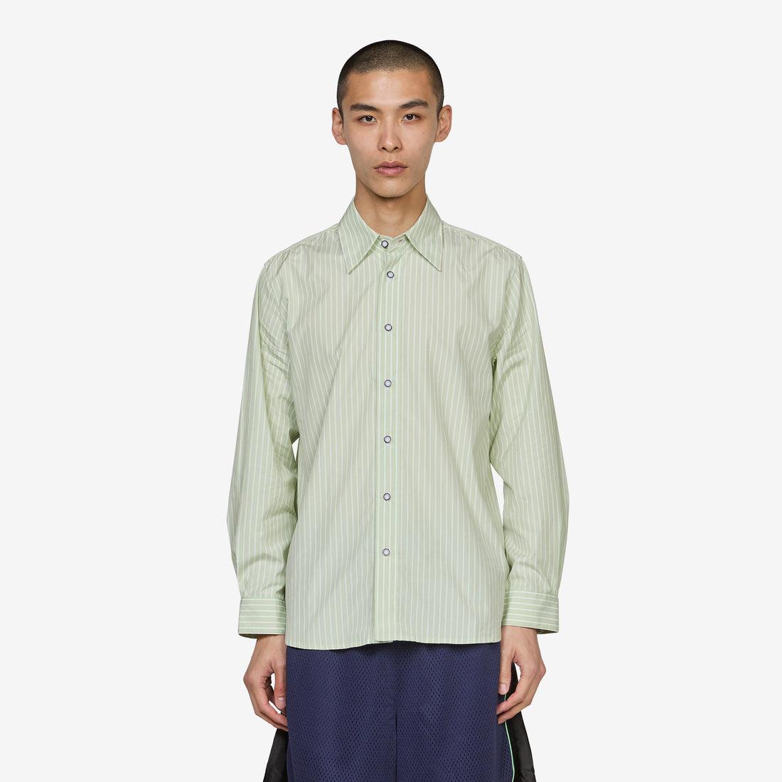Longsleeve Green Stripe Poplin Shirt Green | White | Yellow Shirts