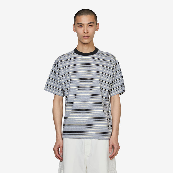 Knitted Stripes T-Shirt White | Grey | Black Front