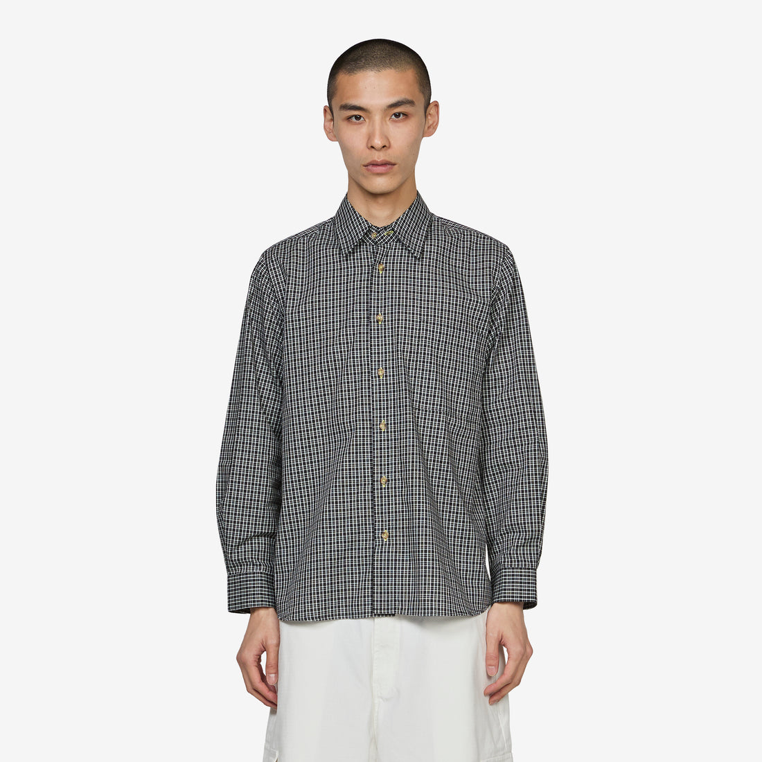 Longsleeve Black Plaid Shirt Black | White Shirts