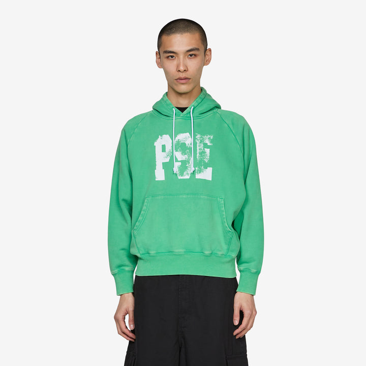 Raglan Drawstring Hoodie Vintage Green Front