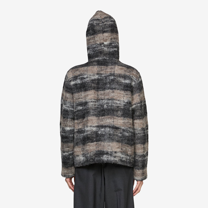 Full Zip Hood Night Woods Check Lofty Wool