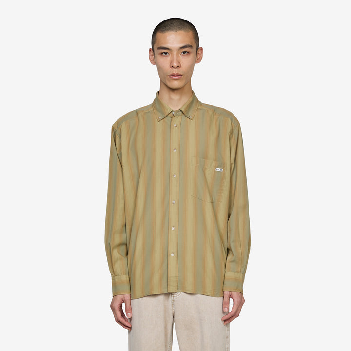 Ben Shirt Green Stripe Front