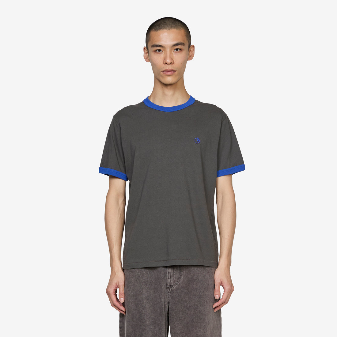 Ringer T-Shirt Dirty Black | Egyptian Blue Tees